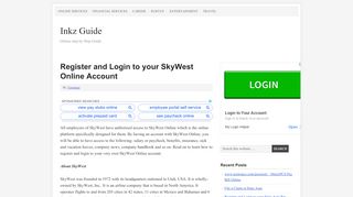 
                            8. www.skywestonline.com - Register and Login to your SkyWest ... - Www Skywest Com Login