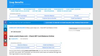 www.ucard.chase.com - Check EBT Card Balance Online