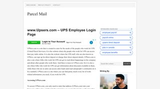 
www.Upsers.com – UPS Employee Login Page - Parcel Mail
