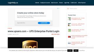 
www.upsers.com﻿ - UPS Enterprise Portal Login - Login Helps  
