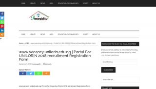 
                            4. www.vacancy.unilorin.edu.ng | Portal For UNILORIN 2018 recruitment ... - University Of Ilorin Recruitment Portal