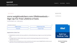 
                            8. www.weightwatchers.com/lifetimeetools - Sign Up ... - OpenKit - Weight Watchers Lifetime Etools Portal