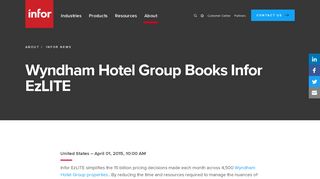 
Wyndham Hotel Group Books Infor EzLITE | Infor
