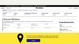 
                            3. Xiocom Wireless - Company Profile and News - Bloomberg ... - Xiocom Portal
