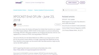
                            5. XPOCAST End Of Life - June 23, 2018 – INXPO - Xpocast Portal