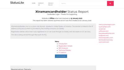 Xtramancardholder.com - Cardholder Login - Thanks For ...