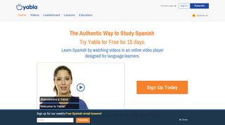 
Yabla Spanish Video Immersion - The Authentic Way to Learn ...  
