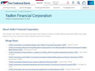 
                            8. Yadkin Financial Corporation - fnb-online.com