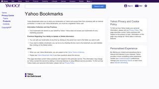 
                            2. Yahoo Bookmarks - Yahoo Terms - Yahoo Bookmarks Portal