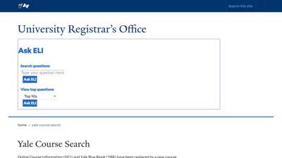 
                            8. Yale Course Search University Registrar's Office