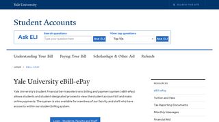 Yale University eBill-ePay  Student Accounts