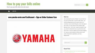Yamaha Motor Card Account - Login to Yamaha Motor Bill Pay