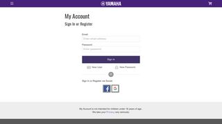 Yamaha My Account - Register and Sign In