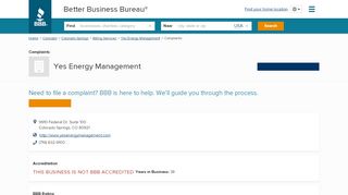 
                            8. Yes Energy Management | Complaints | Better Business ... - Yes Energy Management Resident Portal
