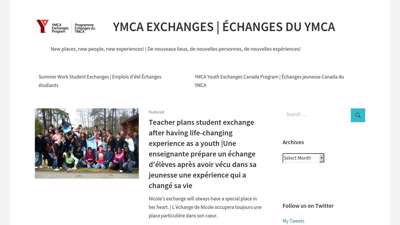 YMCA EXCHANGES  ÉCHANGES DU YMCA – New places, new …
