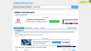 
                            2. yochain.info at WI. YocoinWallet.com - Website Informer - Yochain Portal