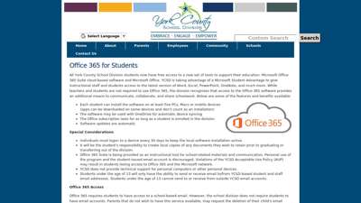 York County School Division - Office 365