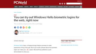 
                            7. You can try out Windows Hello biometric logins for the web ... - Use Fingerprint To Portal To Websites Windows 10