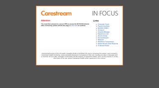 You must first connect to a secure VPN to access ... - Carestream Health - Carestream Service Portal