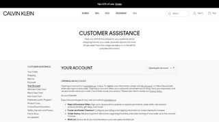 
                            5. Your Account | Calvin Klein - Calvin Klein Account Portal