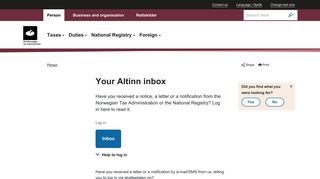 
                            3. Your Altinn inbox - The Norwegian Tax Administration - Altinn Portal