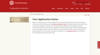 
                            6. Your Application Status | Undergraduate Admissions - Cornell ... - Cornell Admissions Portal