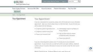 Your Appointment - Rush Copley Medical Center