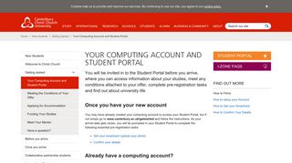 
                            4. Your Computing Account and Student Portal - Cccu Portal