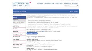 
                            6. Your email - Current students - Nottingham Trent University - Ntu Webmail Login