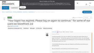 
                            6. "Your logon has expired. Please log on again to continue ...