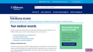 
                            3. Your Medical Records ﻿| Children's Minnesota - My Children's Portal Mn