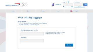 
                            6. Your Missing Baggage - British Airways - Worldtracer Aero Login