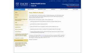 
                            5. Your Patient Portal - Emory Student Health Service - Emory University - Emory Clinic Blue Patient Portal