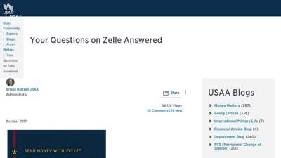Your Questions on Zelle Answered - USAA Community - 143854