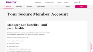
                            1. Your Secure Member Account | Aetna - Aetna Pension Plan Portal