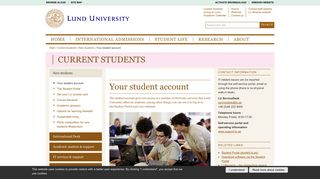 
                            2. Your student account | Lund University - Lund University Student Portal