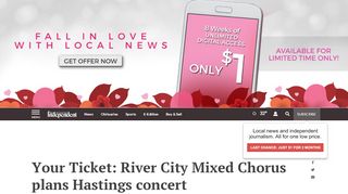 
Your Ticket: River City Mixed Chorus plans Hastings concert ...  

