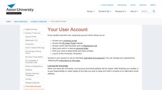 
                            3. Your User Account - Aston University - Aston Uni Sign In