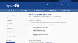 
                            4. Your Username/Password - Merced College - Merced College Portal