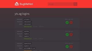 
                            4. yts.ag passwords - BugMeNot - Yts Login