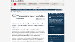 
                            8. YuppTV acquires city-based HeroTalkies - The Hindu - Herotalkies Portal