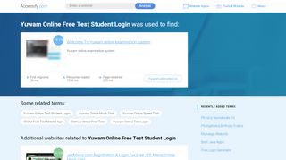 
                            5. Yuwam Online Free Test Student Login at top.accessify.com - Yuwam Online Test Student Portal