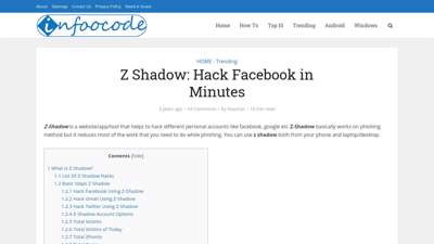 Z Shadow: Hack Facebook in Minutes