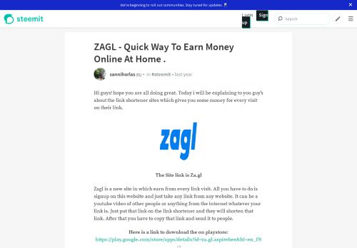 
                            8. ZAGL - Quick Way To Earn Money Online At Home . — Steemit - Za Gl Sign Up