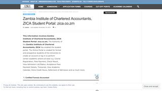 
                            5. Zambia Institute of Chartered Accountants, ZICA Student ... - Www Zica Co Zm Login