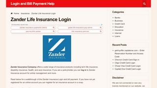 
                            6. Zander Life Insurance Login - Login and Bill Payment Help - Zander Life Insurance Portal