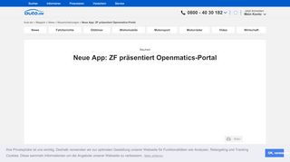
                            7. ZF präsentiert neues Openmatics-Portal - Auto.de - Openmatics Portal