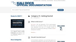 
                            5. 01. Getting Started | Kali Docs