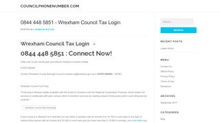 
                            6. 0844 448 5851 - Wrexham Council Tax Login