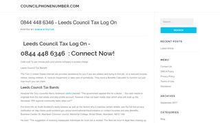 
                            5. 0844 448 6346 - Leeds Council Tax Log On